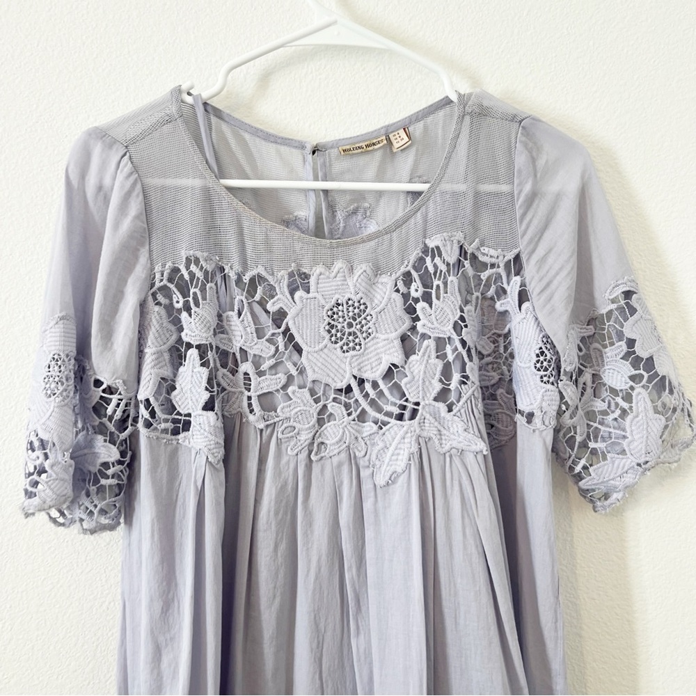 Anthropologie Holding Horses Magnolia Lace Dress Lilac Size US 4 - Picture 5 of 10